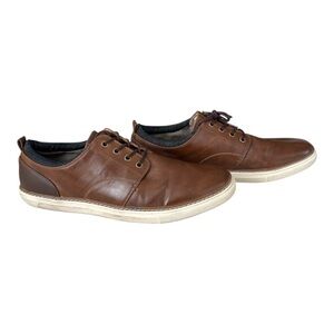 Seven91 Men’s Brown Leather Casual Sneakers | Lace-Up | Size 12 (EU 46)